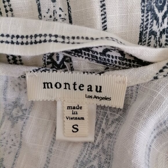 Monteau Los Angeles Womens Ivory V-Neck Cap Sleeve Front Pocket Jumpsuit Size S - Picture 5 of 7